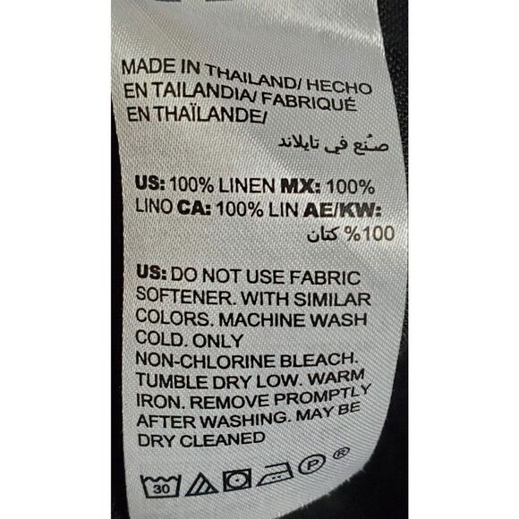 Chico's Top Size Small Black 100% Linen Sleeveless Lagenlook  Neutral Minimalist - Picture 6 of 7